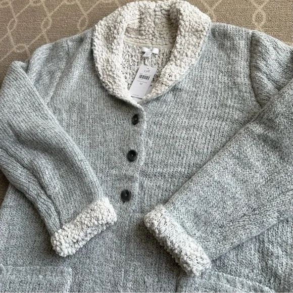 J. Jill • Two Toned Cardi • Gray Heather Cream - Picture 5 of 8